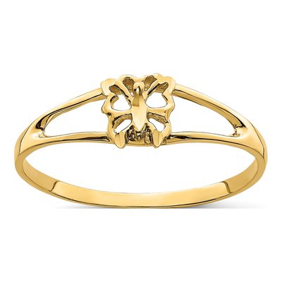 14K Yellow Gold Mini Butterfly Ring
