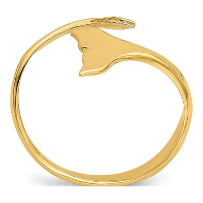14K Yellow Gold Double Whale Tails Ring – view 3