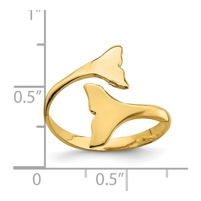 14K Yellow Gold Double Whale Tails Ring – view 4