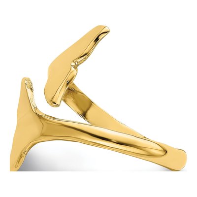 14K Yellow Gold Double Whale Tails Ring – view 5