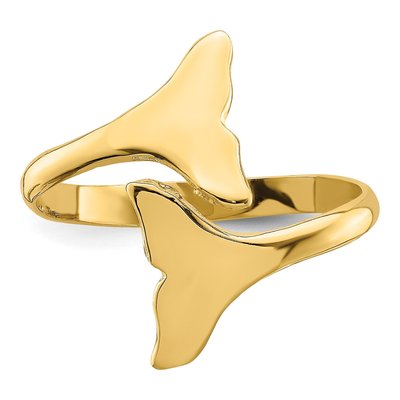 14K Yellow Gold Double Whale Tails Ring – view 6