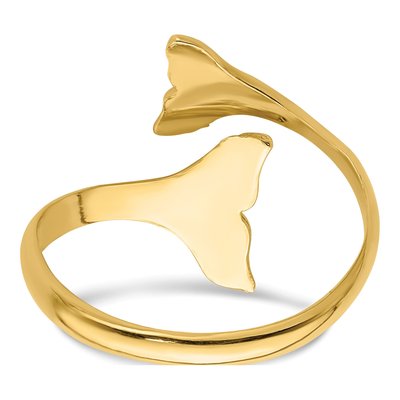 14K Yellow Gold Double Whale Tails Ring – view 7