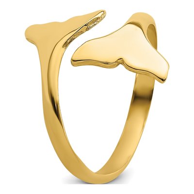 14K Yellow Gold Double Whale Tails Ring – view 8