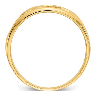 14K Yellow Gold 6mm Triple Dolphin Band – view 3