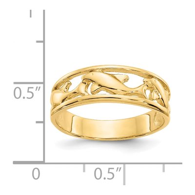 14K Yellow Gold 6mm Triple Dolphin Band – view 4