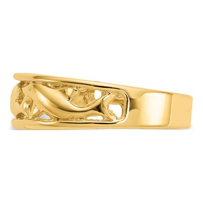14K Yellow Gold 6mm Triple Dolphin Band – view 5