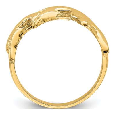 14K Yellow Gold Double Dolphin Ring – view 3