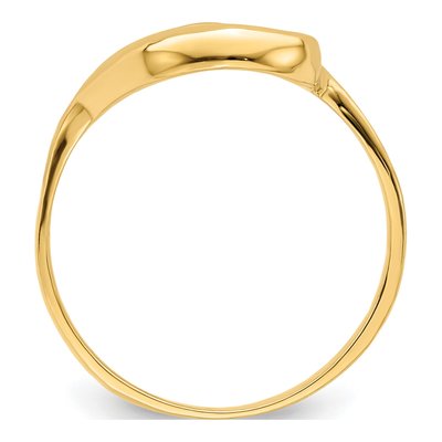 14K Yellow Gold Tilted Open Heart Ring – view 3