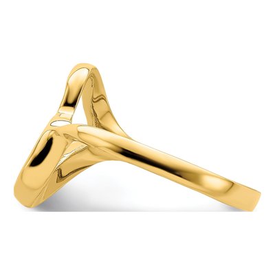 14K Yellow Gold Tilted Open Heart Ring – view 4