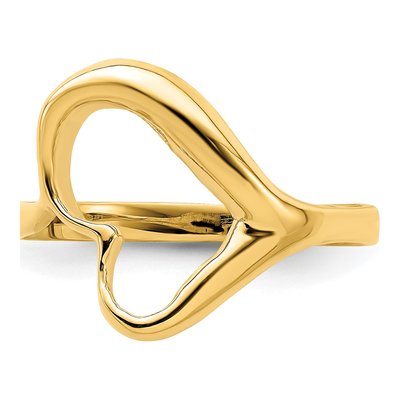 14K Yellow Gold Tilted Open Heart Ring – view 6