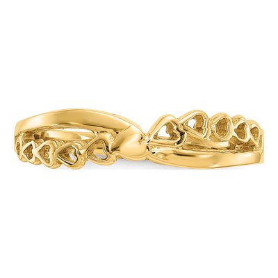 14K Yellow Gold Criss Cross Heart Ring – view 5
