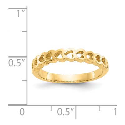 14K Yellow Gold Hearts Ring – view 4