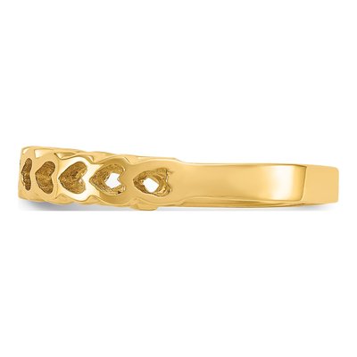 14K Yellow Gold Hearts Ring – view 5
