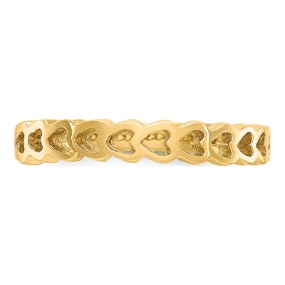 14K Yellow Gold Hearts Ring – view 6