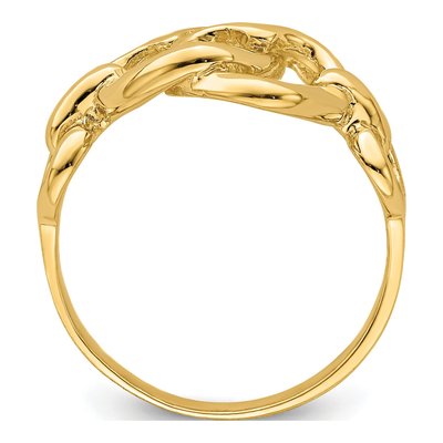 14K Yellow Gold Double Cut-Out Linked Hearts Ring – view 3