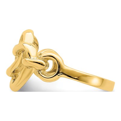 14K Yellow Gold Double Cut-Out Linked Hearts Ring – view 4