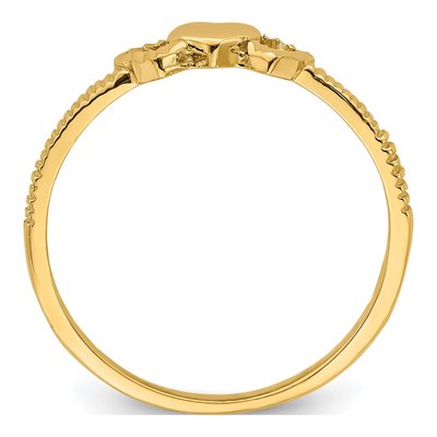 14K Yellow Gold Diamond-Cut Heart Ring – view 3