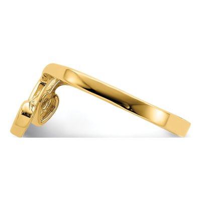 14K Yellow Gold Double Heart Drop Ring – view 4