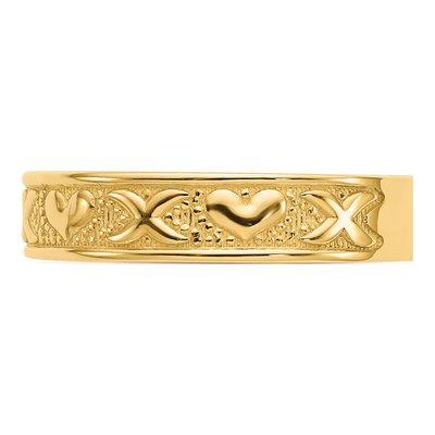 14K Yellow Gold Hearts Ring – view 4
