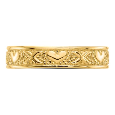 14K Yellow Gold Hearts Ring – view 5