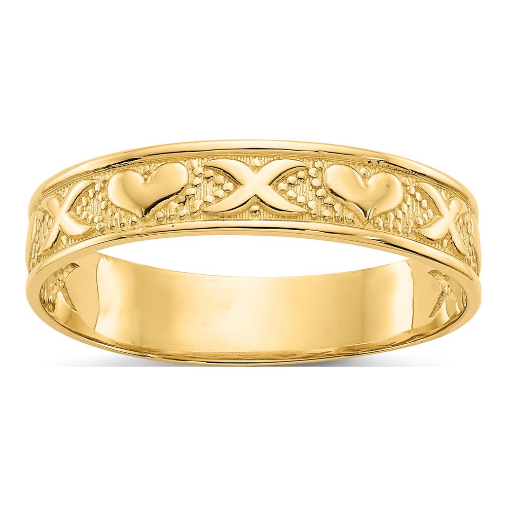14K Yellow Gold Hearts Ring