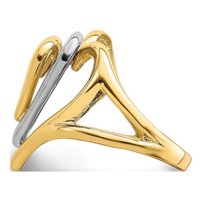 14K Two-Tone Gold Triple Stacked Heart Ring – view 4