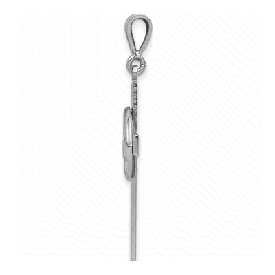 14K White Gold Claddagh Cross Pendant – view 3