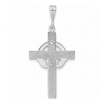 14K White Gold Claddagh Cross Pendant – view 4