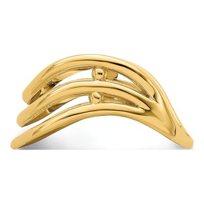 14K Yellow Gold Triple Wave Thumb Ring – view 4
