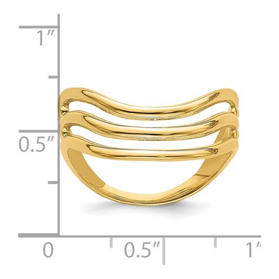 14K Yellow Gold Triple Wave Thumb Ring – view 5