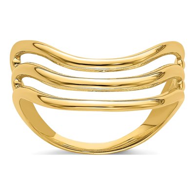 14K Yellow Gold Triple Wave Thumb Ring