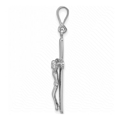 14K White Gold Crucifix Pendant – view 3