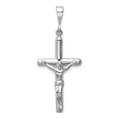 14K White Gold Crucifix Pendant