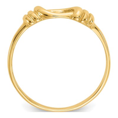 14K Yellow Gold 1mm Love Knot Band – view 3