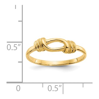 14K Yellow Gold 1mm Love Knot Band – view 4