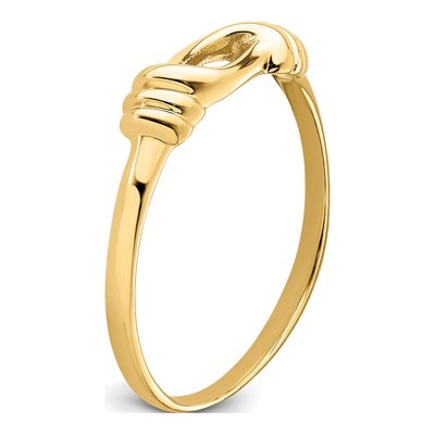 14K Yellow Gold 1mm Love Knot Band – view 8