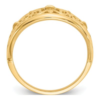 14K Yellow Gold Fleur-De-Lis Filigree Ring – view 3