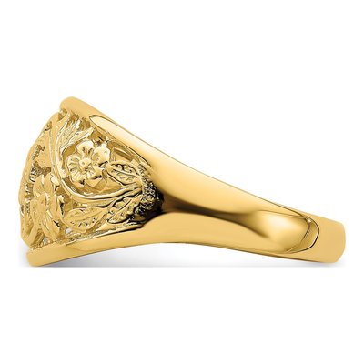 14K Yellow Gold Floral Dome Ring – view 4