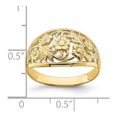 14K Yellow Gold Floral Dome Ring – view 5