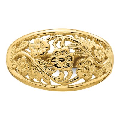 14K Yellow Gold Floral Dome Ring – view 6