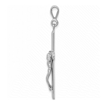 14K White Gold Crucifix Pendant – view 3