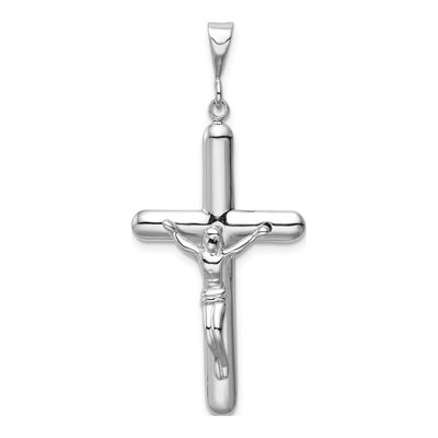 14K White Gold Crucifix Pendant