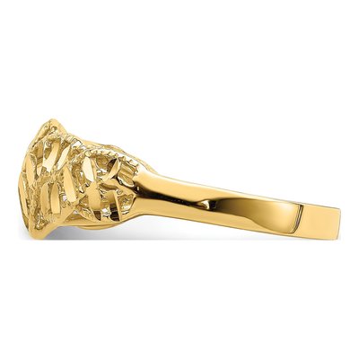 14K Yellow Gold Diamond-Cut Vine Dome Ring – view 4