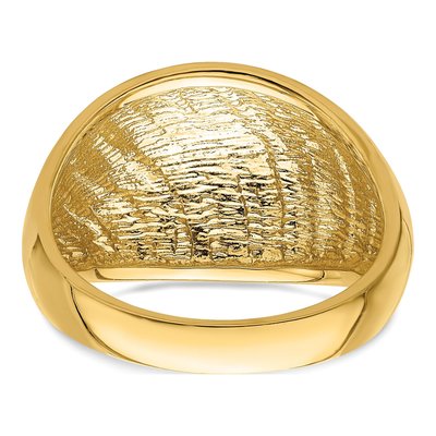 14K Yellow Gold Diamond-Cut Lattice Dome Ring – view 7