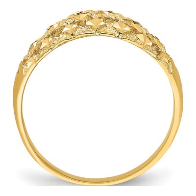 14K Yellow Gold Diamond-Cut Dome Ring – view 3