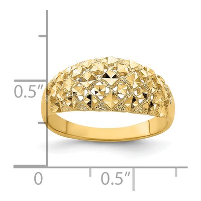 14K Yellow Gold Diamond-Cut Dome Ring – view 4