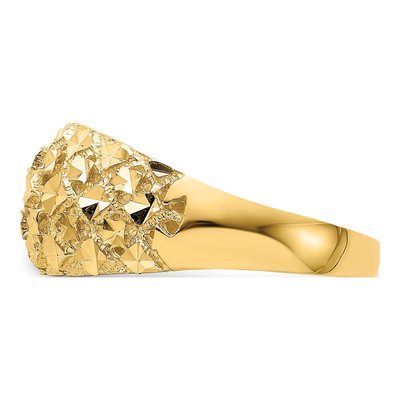 14K Yellow Gold Diamond-Cut Dome Ring – view 5