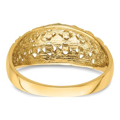 14K Yellow Gold Diamond-Cut Dome Ring – view 7