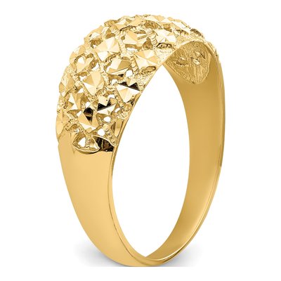 14K Yellow Gold Diamond-Cut Dome Ring – view 8