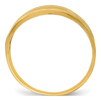14K Yellow Gold Diamond-Cut Quilted Ring – view 3